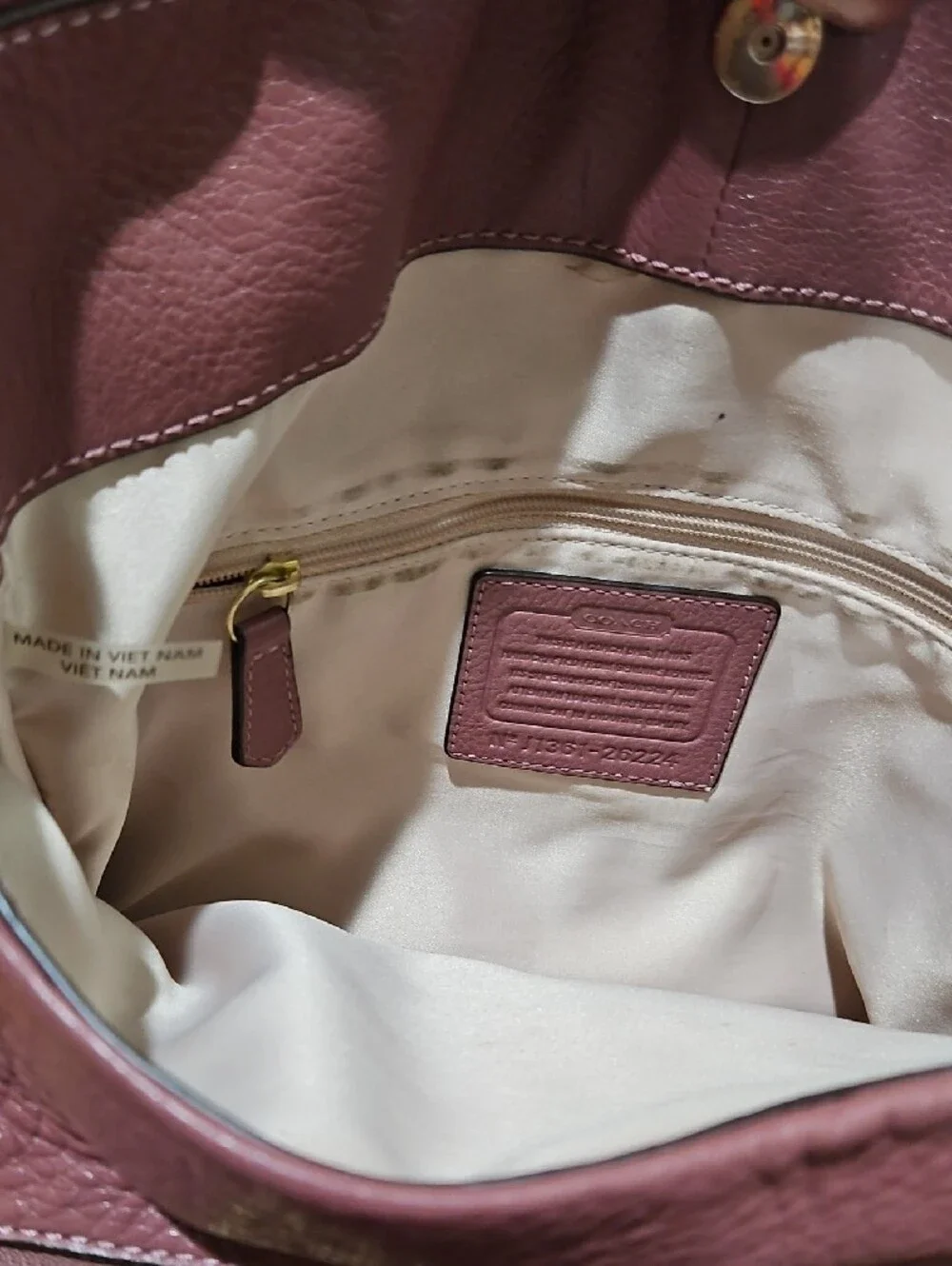 Coach soft pebbled